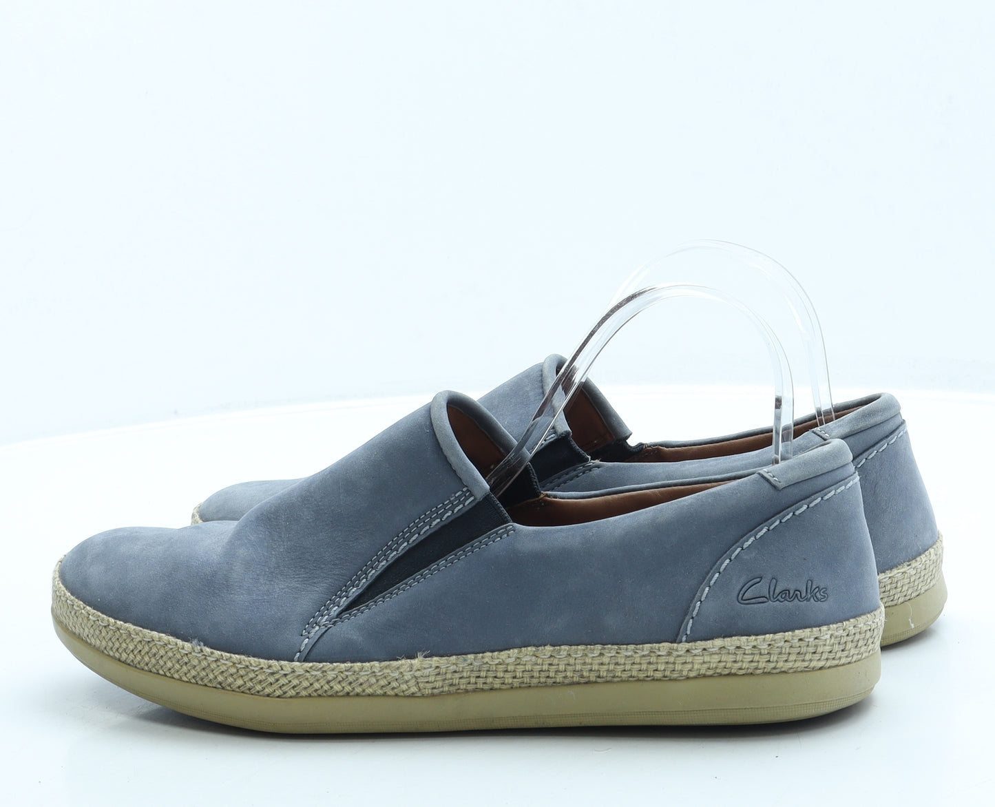 Clarks Mens Blue Suede Slip On Casual UK 8.5