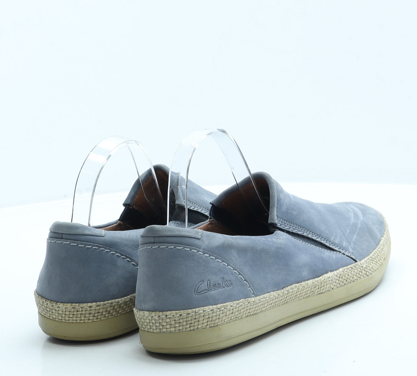 Clarks Mens Blue Suede Slip On Casual UK 8.5