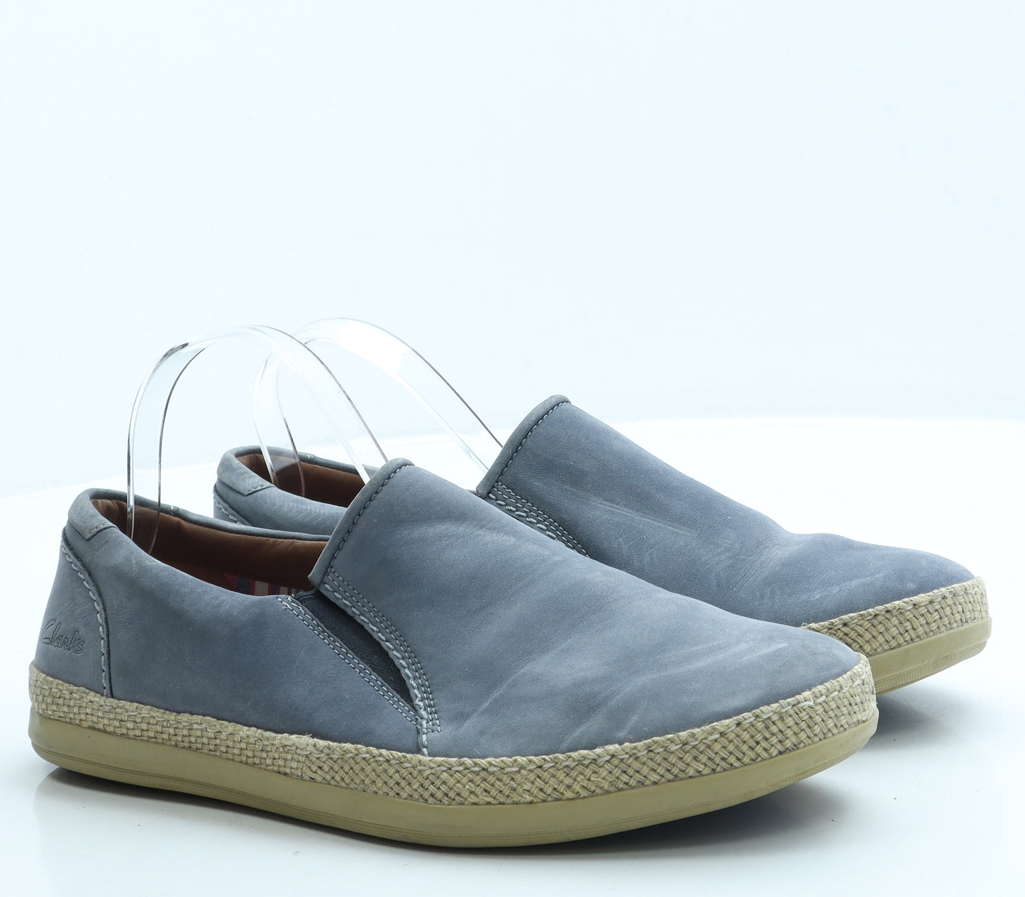 Clarks Mens Blue Suede Slip On Casual UK 8.5