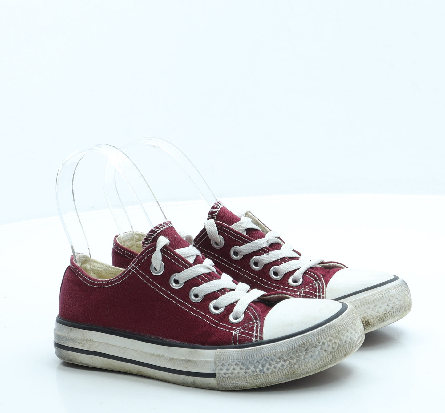 Lily & Dan Girls Red Fabric Trainer UK 13
