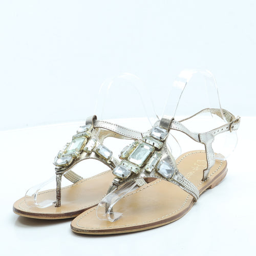 NEXT Womens Gold Leather Slingback Sandal UK 5 38