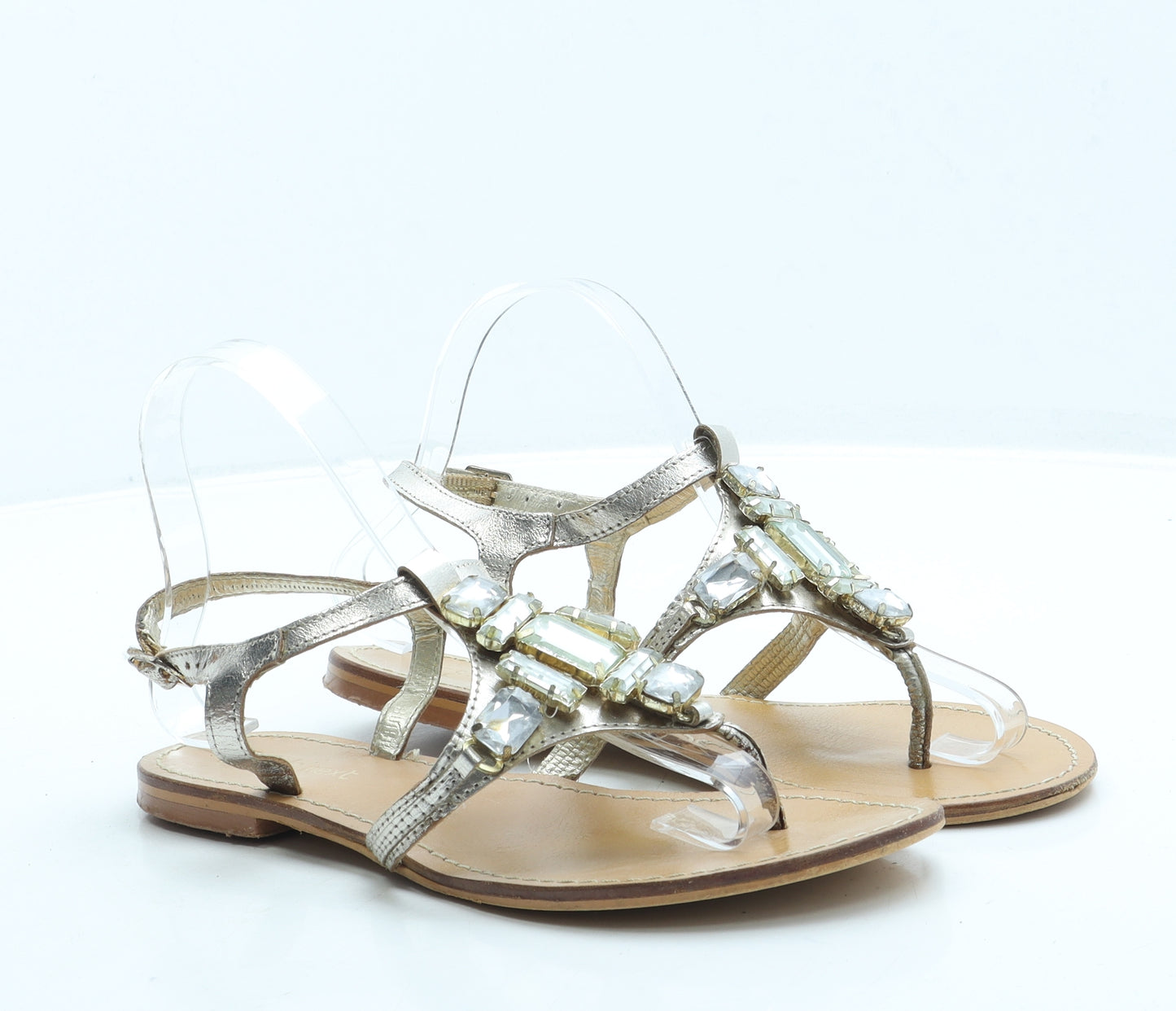 NEXT Womens Gold Leather Slingback Sandal UK 5 38