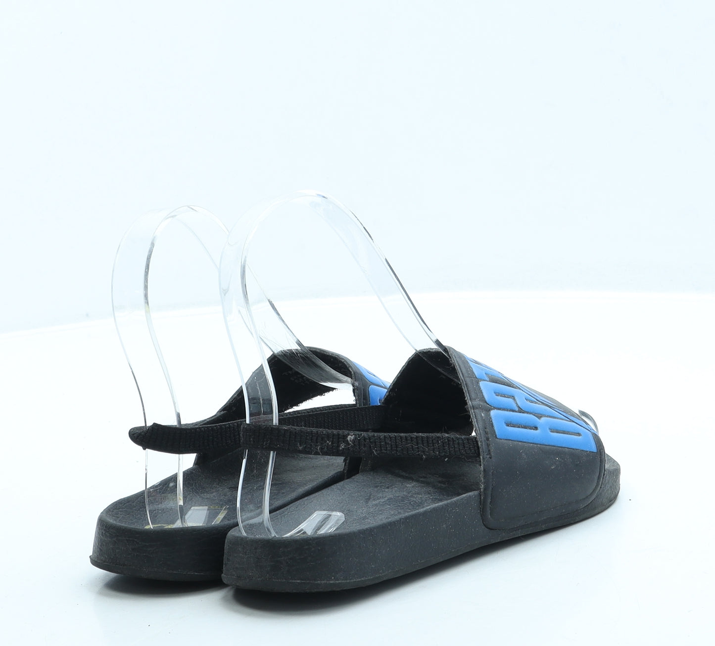 Preworn Boys Black Rubber Slider Sandal UK 13 31 - Batman
