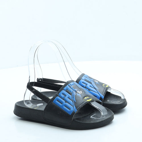Preworn Boys Black Rubber Slider Sandal UK 13 31 - Batman