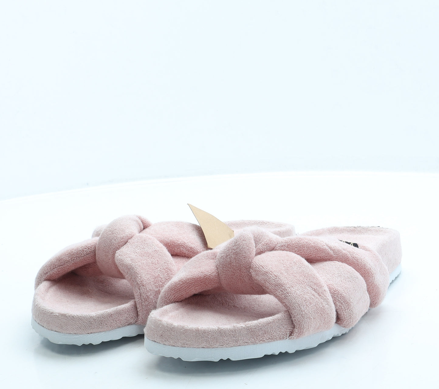 Pretty You London Womens Pink Polyester Slip On Slipper UK - 7/8