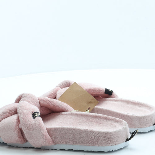 Pretty You London Womens Pink Polyester Slip On Slipper UK - 7/8