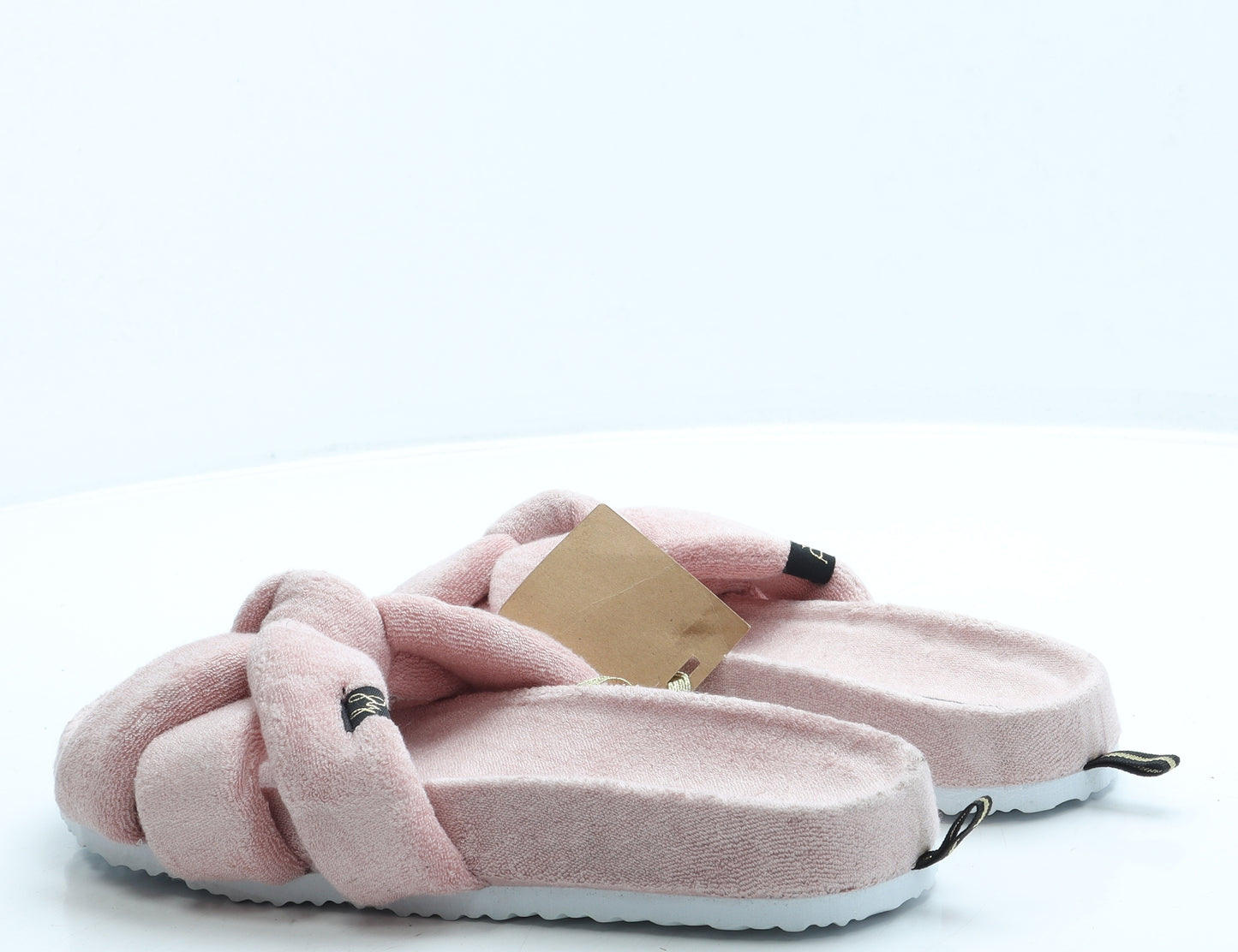 Pretty You London Womens Pink Polyester Slip On Slipper UK - 7/8