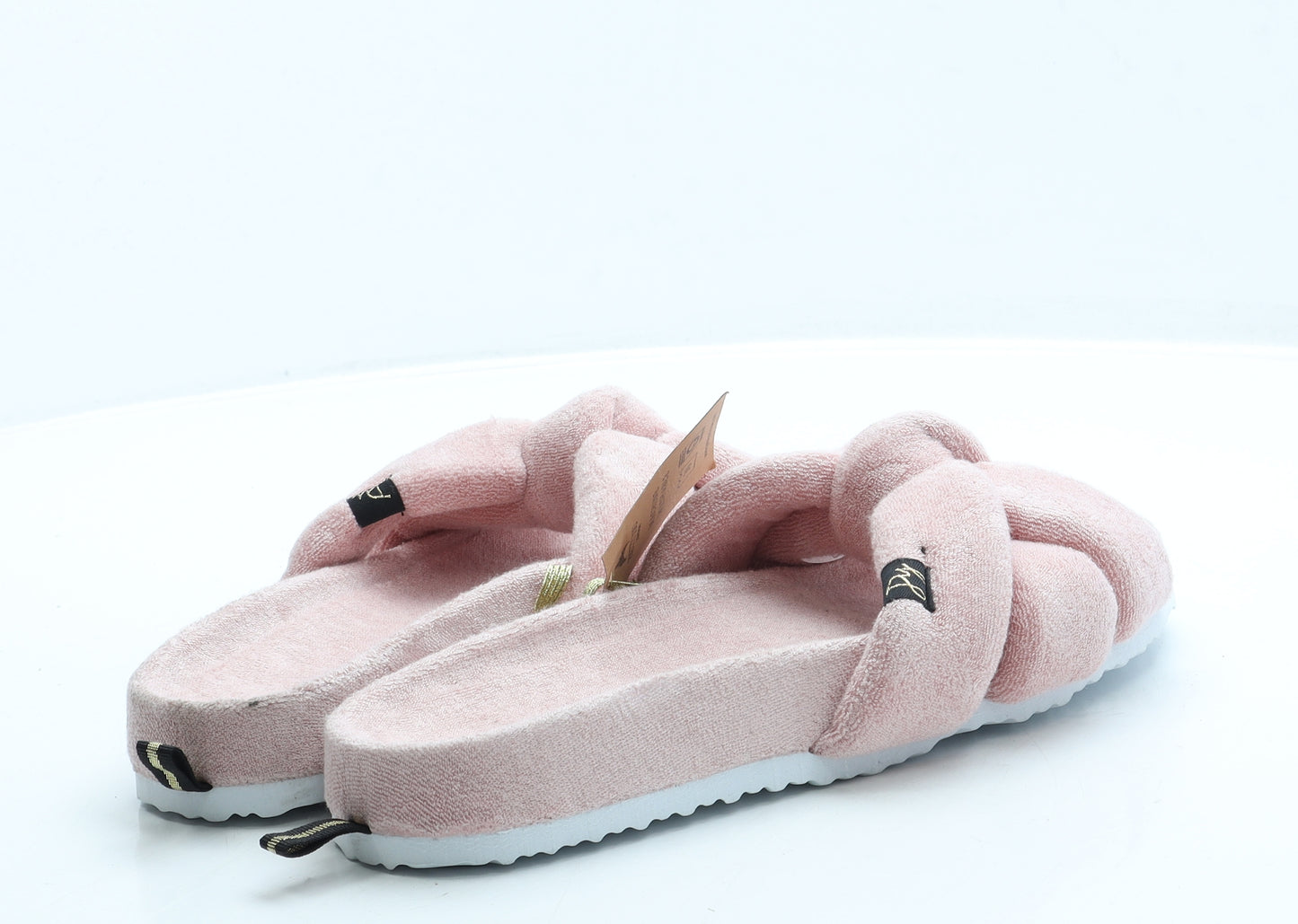 Pretty You London Womens Pink Polyester Slip On Slipper UK - 7/8