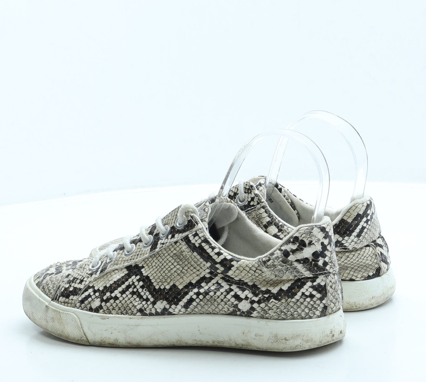 New Look Womens Brown Animal Print Leather Trainer UK 5 38
