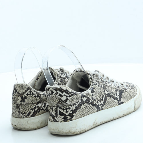 New Look Womens Brown Animal Print Leather Trainer UK 5 38