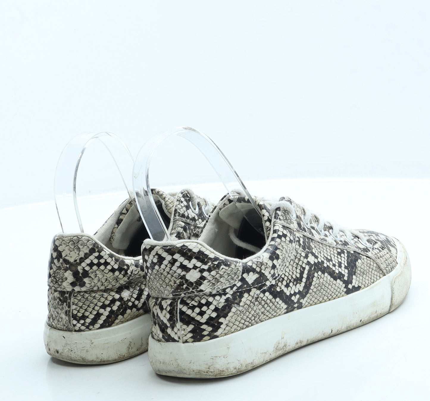 New Look Womens Brown Animal Print Leather Trainer UK 5 38