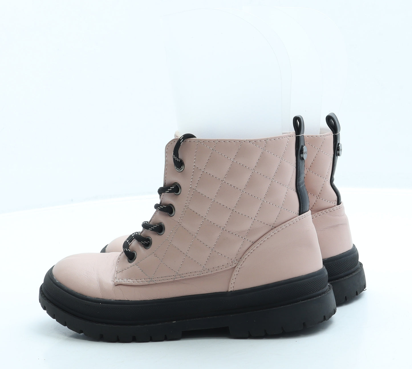Lipsy Girls Pink Leather Combat Boot UK 13