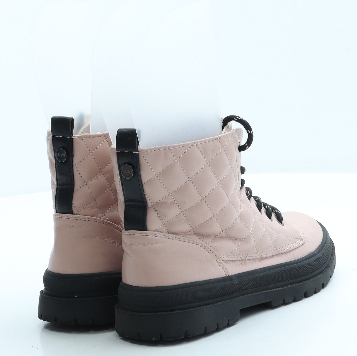 Lipsy Girls Pink Leather Combat Boot UK 13