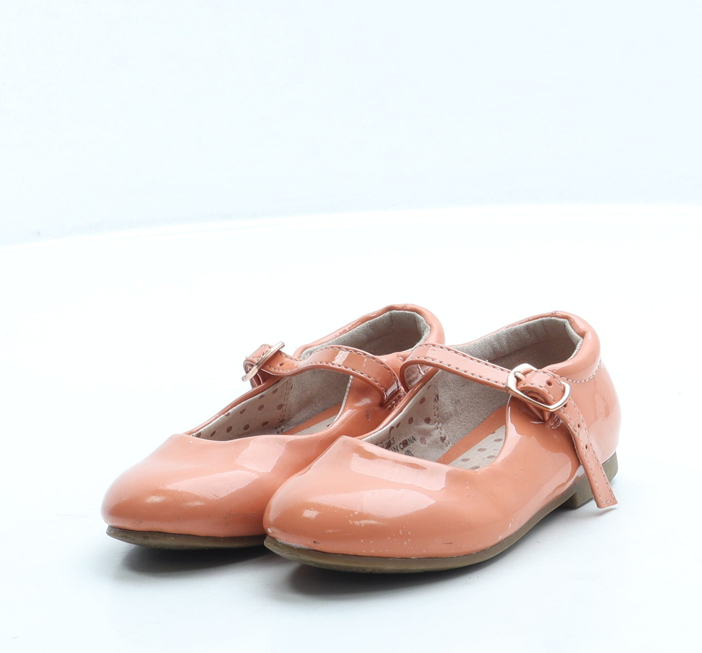NEXT Girls Orange Leather Mary Jane Flat UK 5