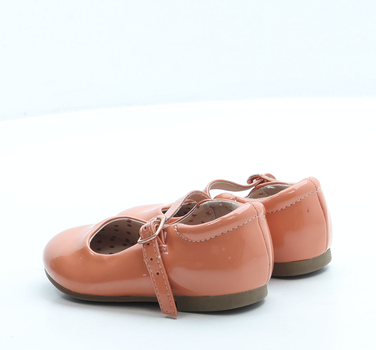 NEXT Girls Orange Leather Mary Jane Flat UK 5