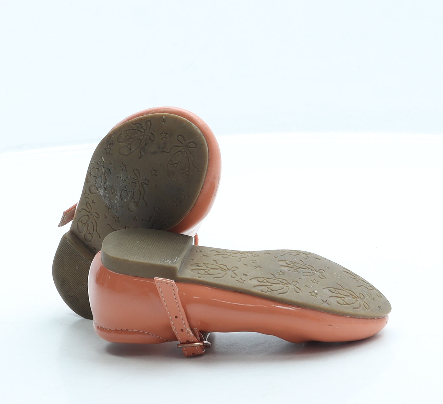 NEXT Girls Orange Leather Mary Jane Flat UK 5