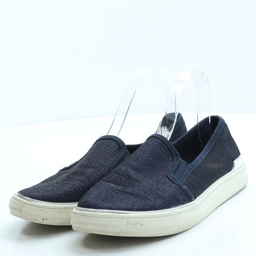 F&F Womens Blue Polyester Slip On Flat UK 6 39