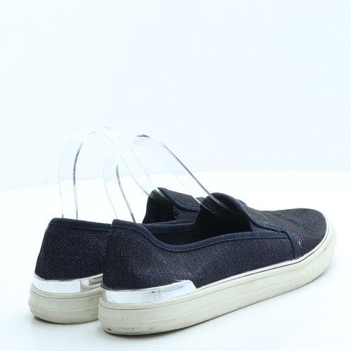 F&F Womens Blue Polyester Slip On Flat UK 6 39