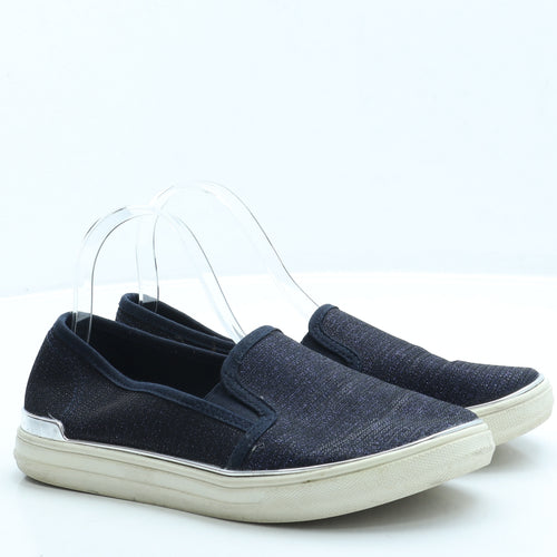 F&F Womens Blue Polyester Slip On Flat UK 6 39