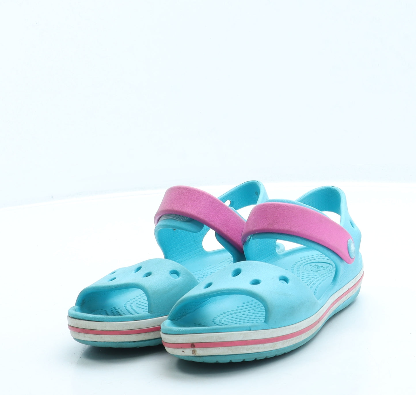 Crocs Girls Blue Rubber Slip On Sandal UK 12