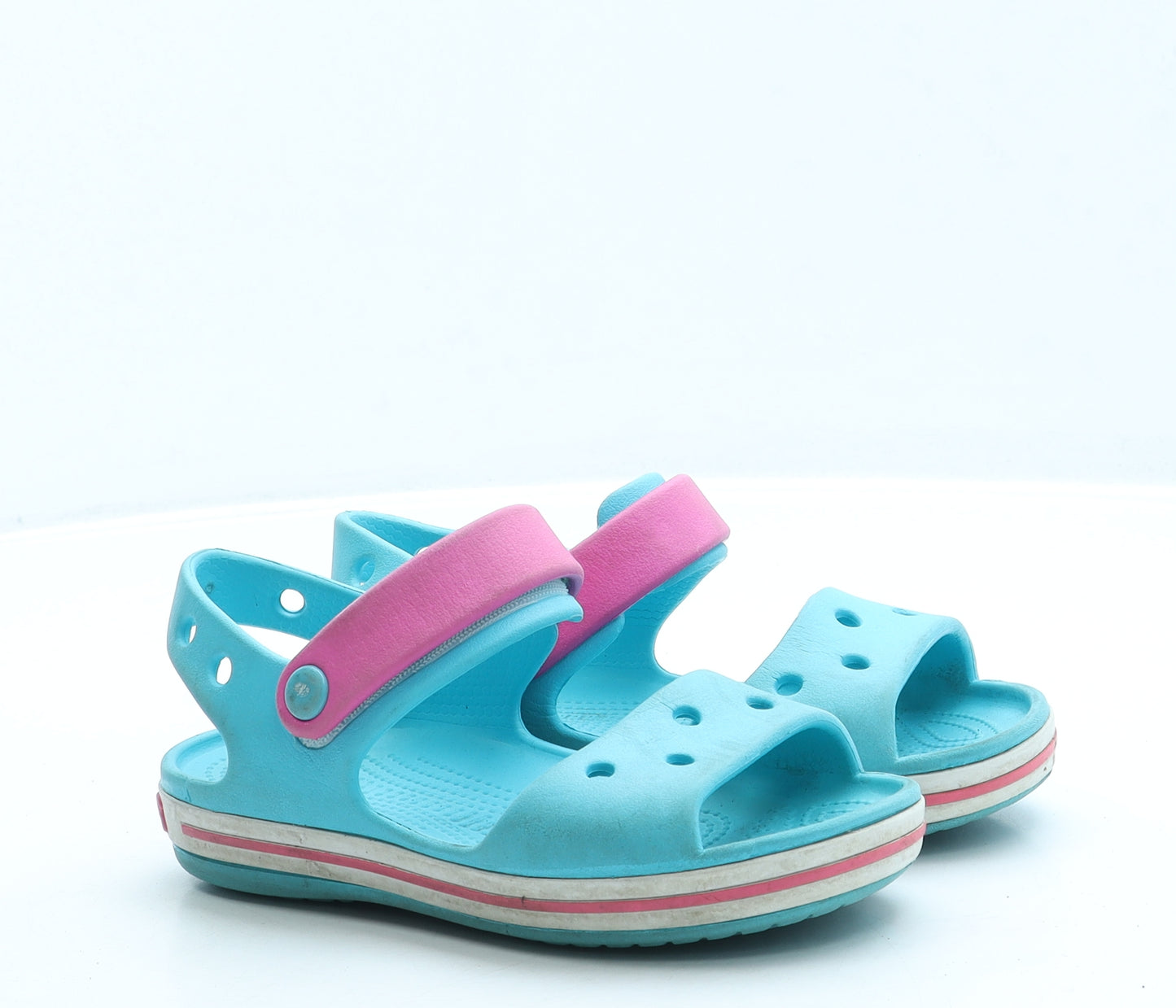 Crocs Girls Blue Rubber Slip On Sandal UK 12