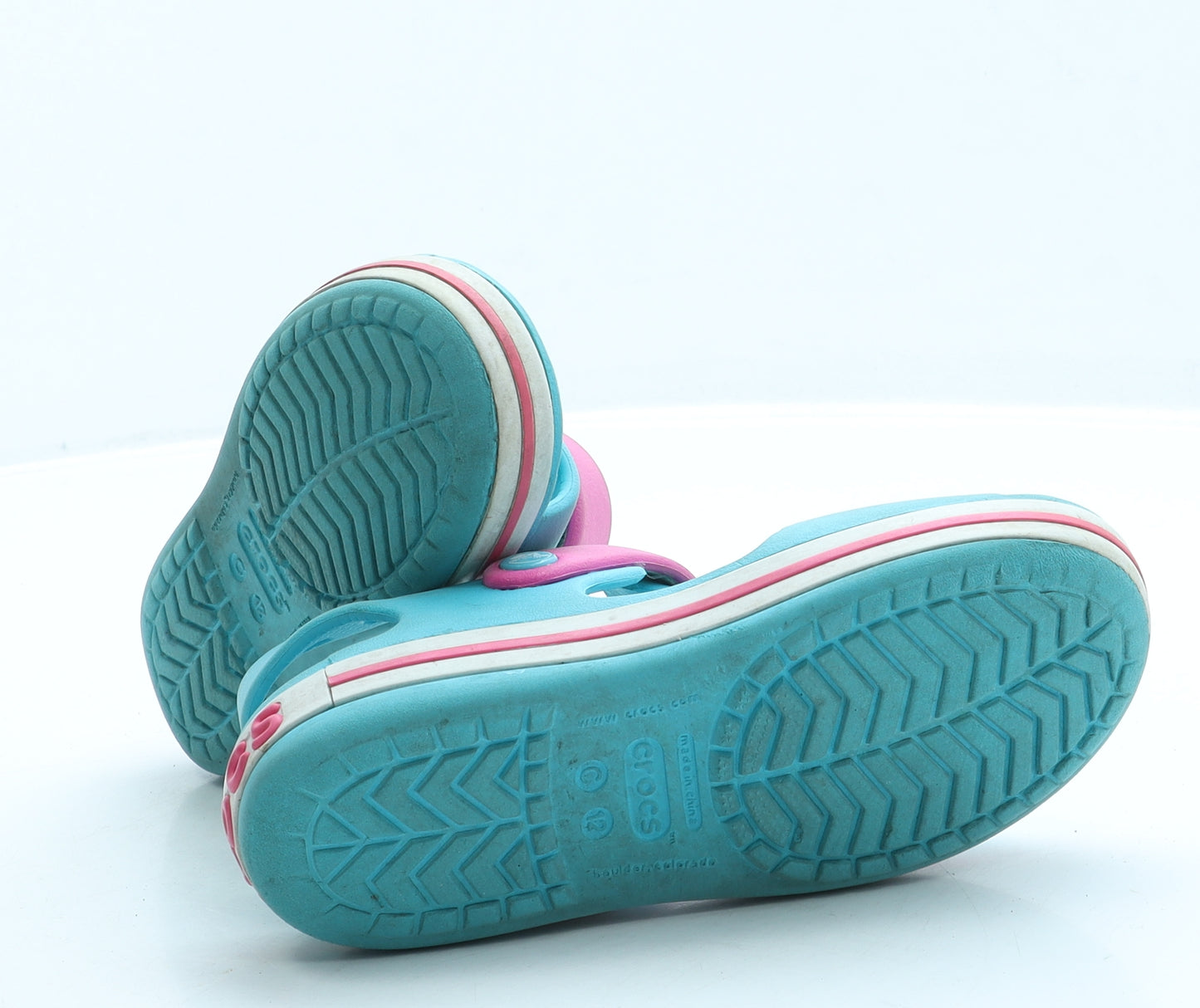 Crocs Girls Blue Rubber Slip On Sandal UK 12