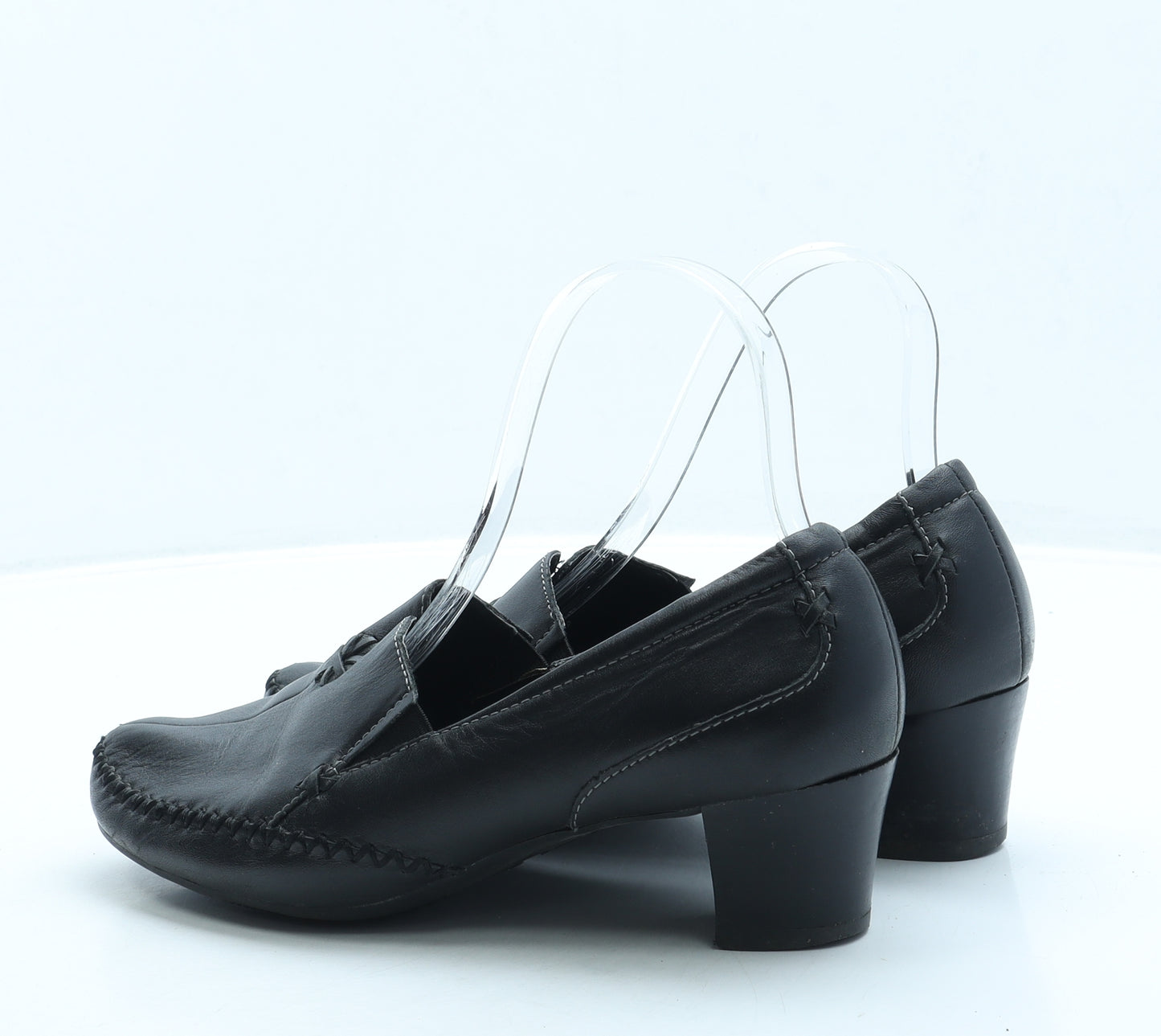 FootGlove Womens Black Leather Court Heel UK 5
