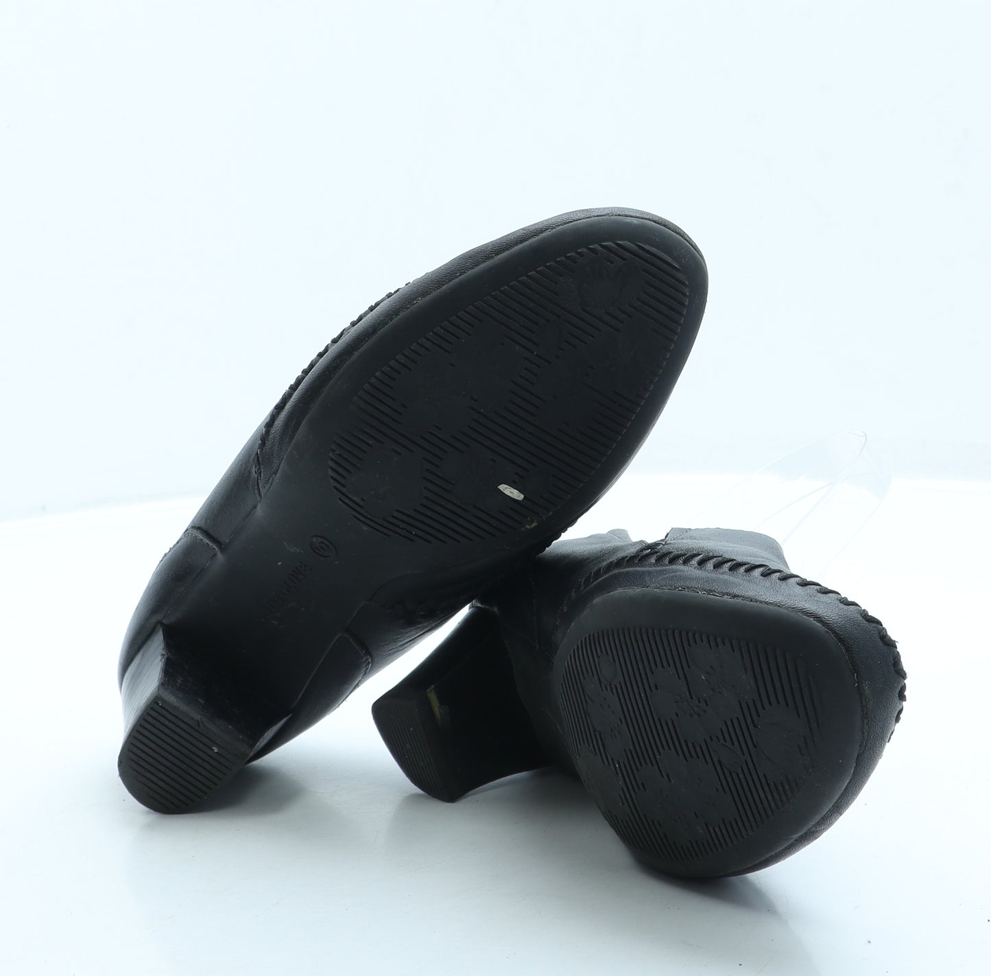 FootGlove Womens Black Leather Court Heel UK 5