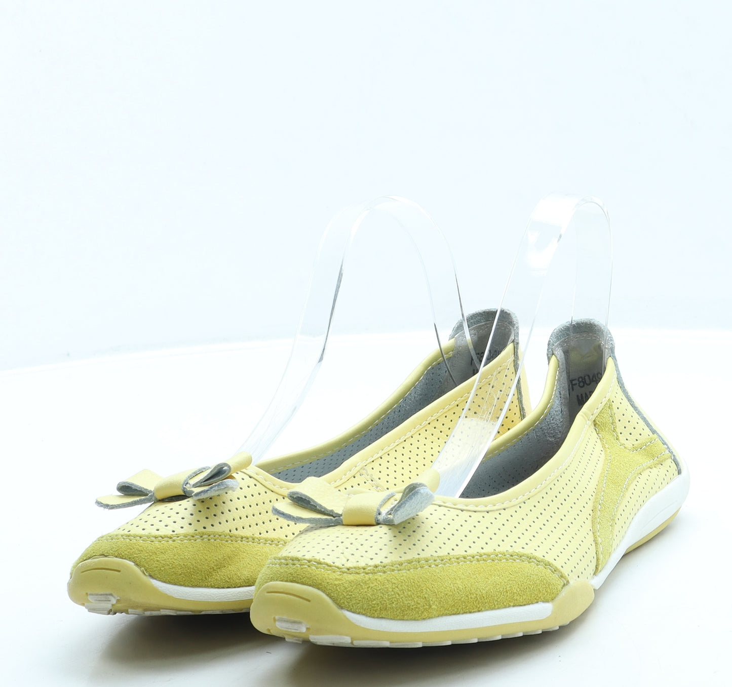 Down To Earth Womens Yellow Leather Slip On Flat UK 5