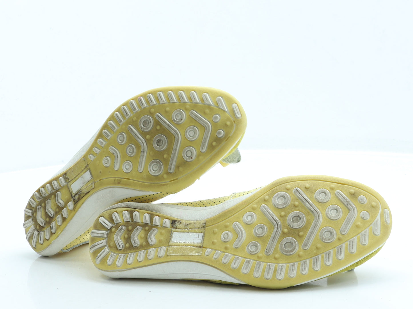 Down To Earth Womens Yellow Leather Slip On Flat UK 5