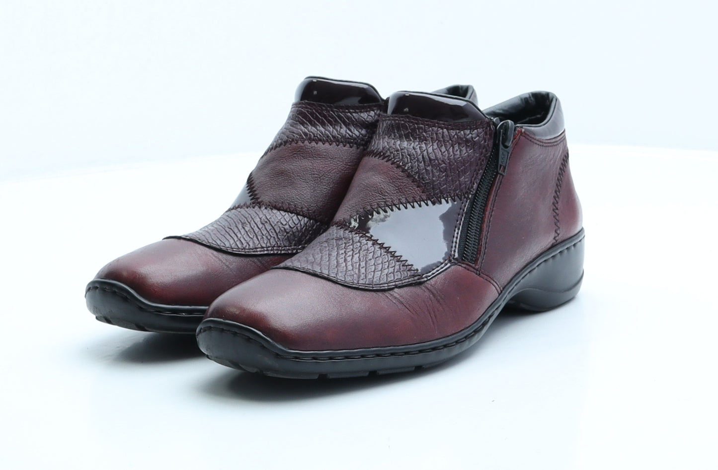 Rieker Womens Red Patchwork Leather Chukka Boot UK 5 38