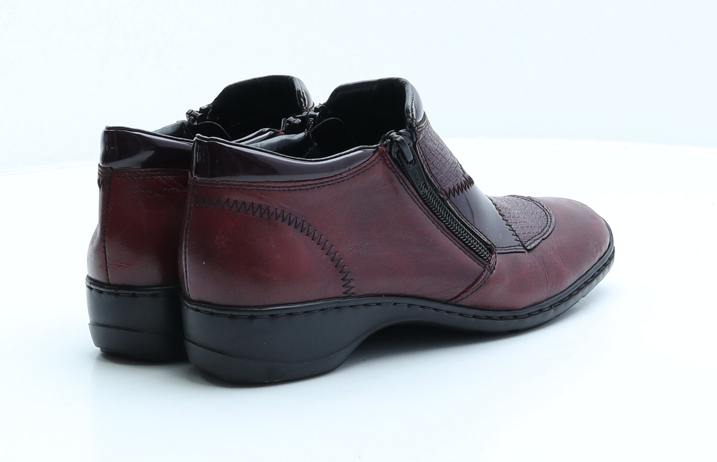 Rieker Womens Red Patchwork Leather Chukka Boot UK 5 38