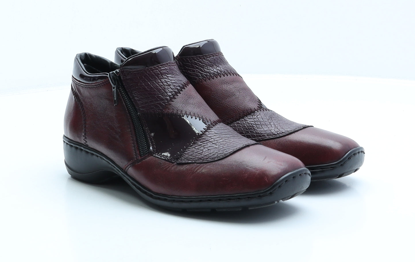 Rieker Womens Red Patchwork Leather Chukka Boot UK 5 38