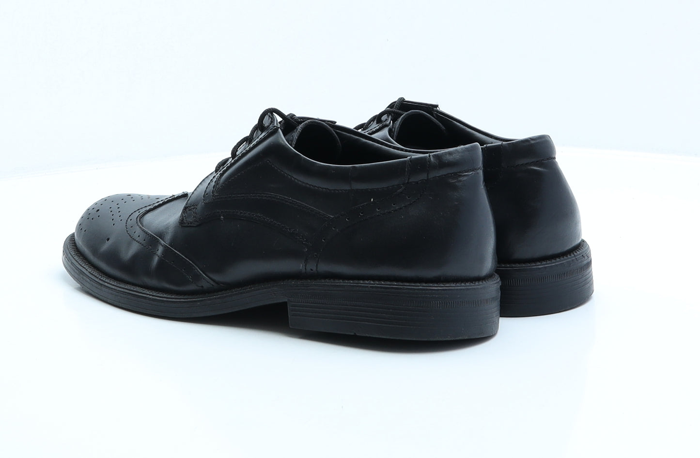 Luca Puccini Mens Black Leather Brogue Dress UK 9