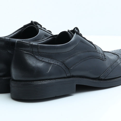 Luca Puccini Mens Black Leather Brogue Dress UK 9