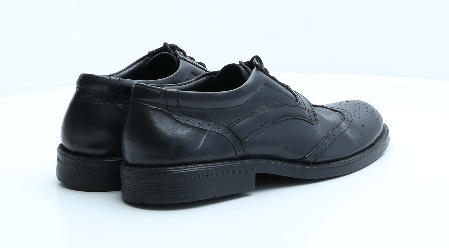 Luca Puccini Mens Black Leather Brogue Dress UK 9