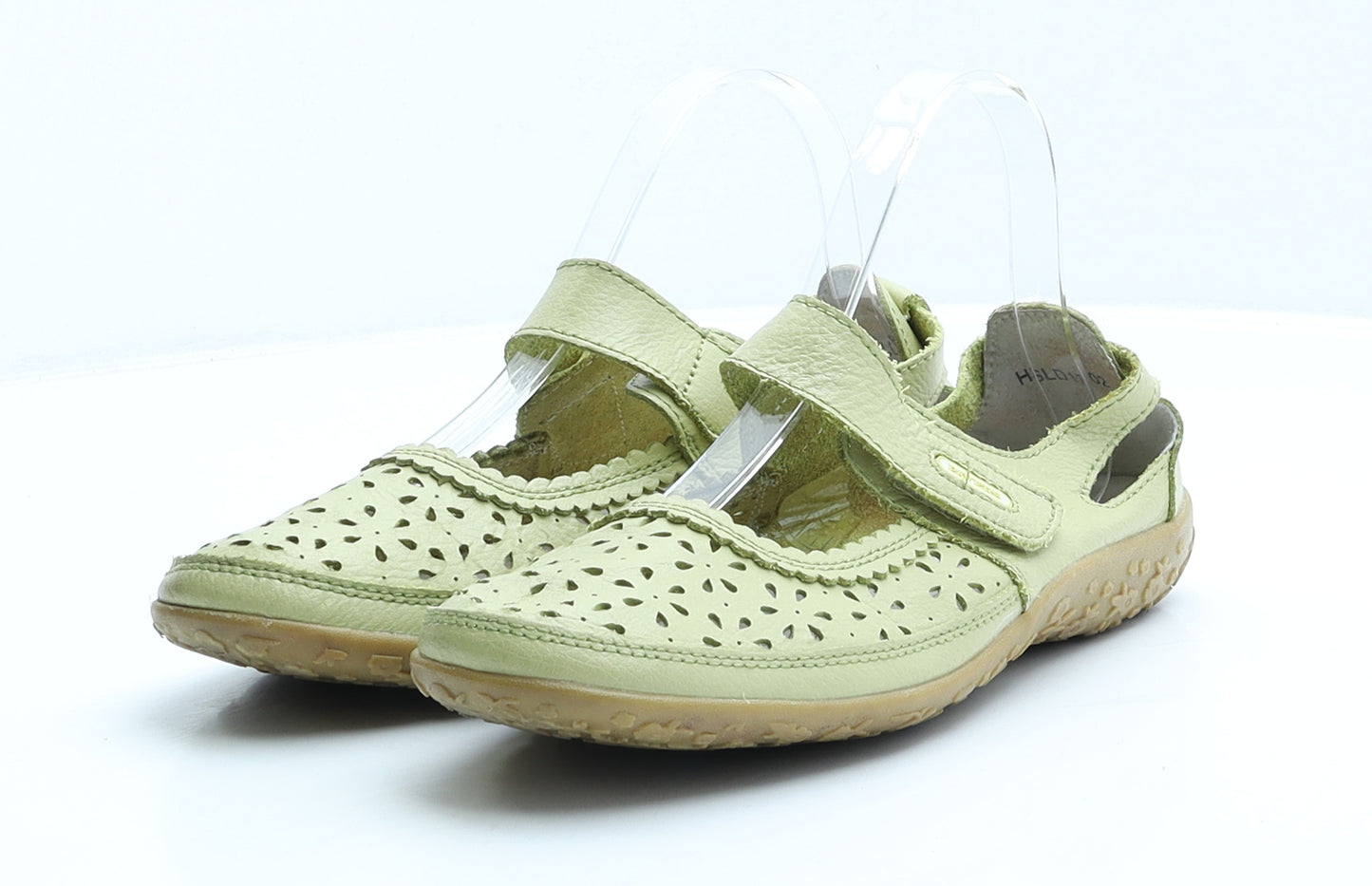Pavers Womens Green Floral Leather Flat Casual UK 6 39