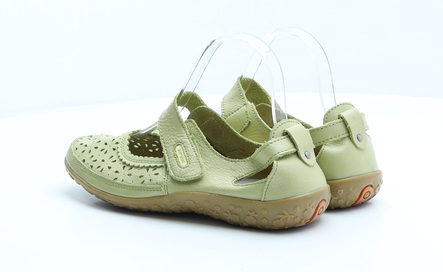 Pavers Womens Green Floral Leather Flat Casual UK 6 39