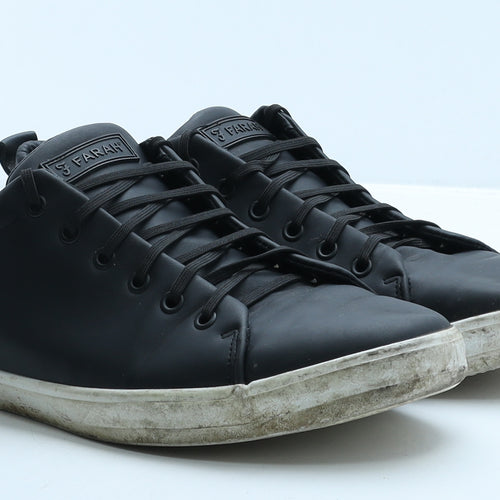 Farah Mens Black Leather Trainer Casual UK 9