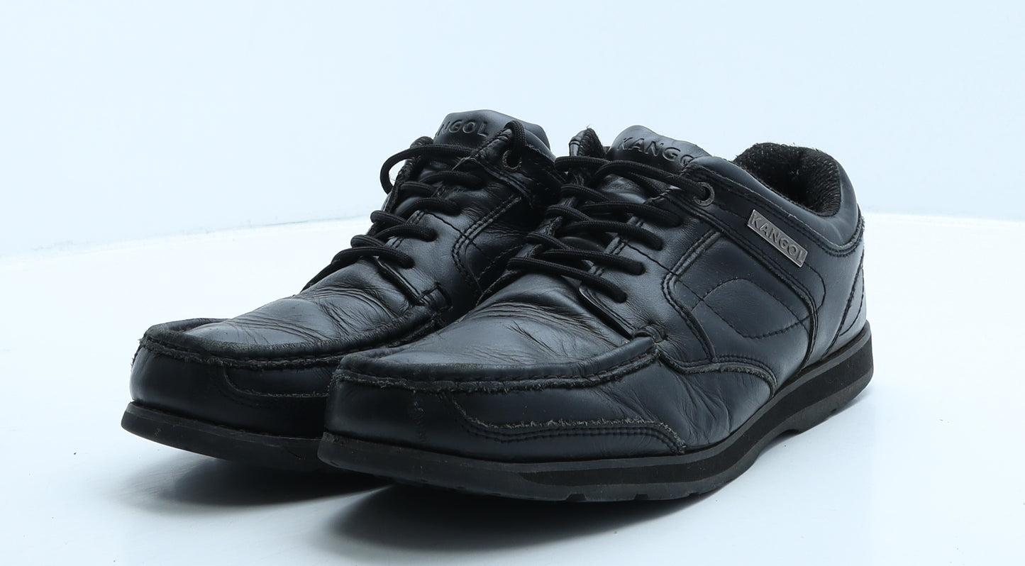 Kangol Mens Black Leather Boat Shoe Casual UK 7.5 40