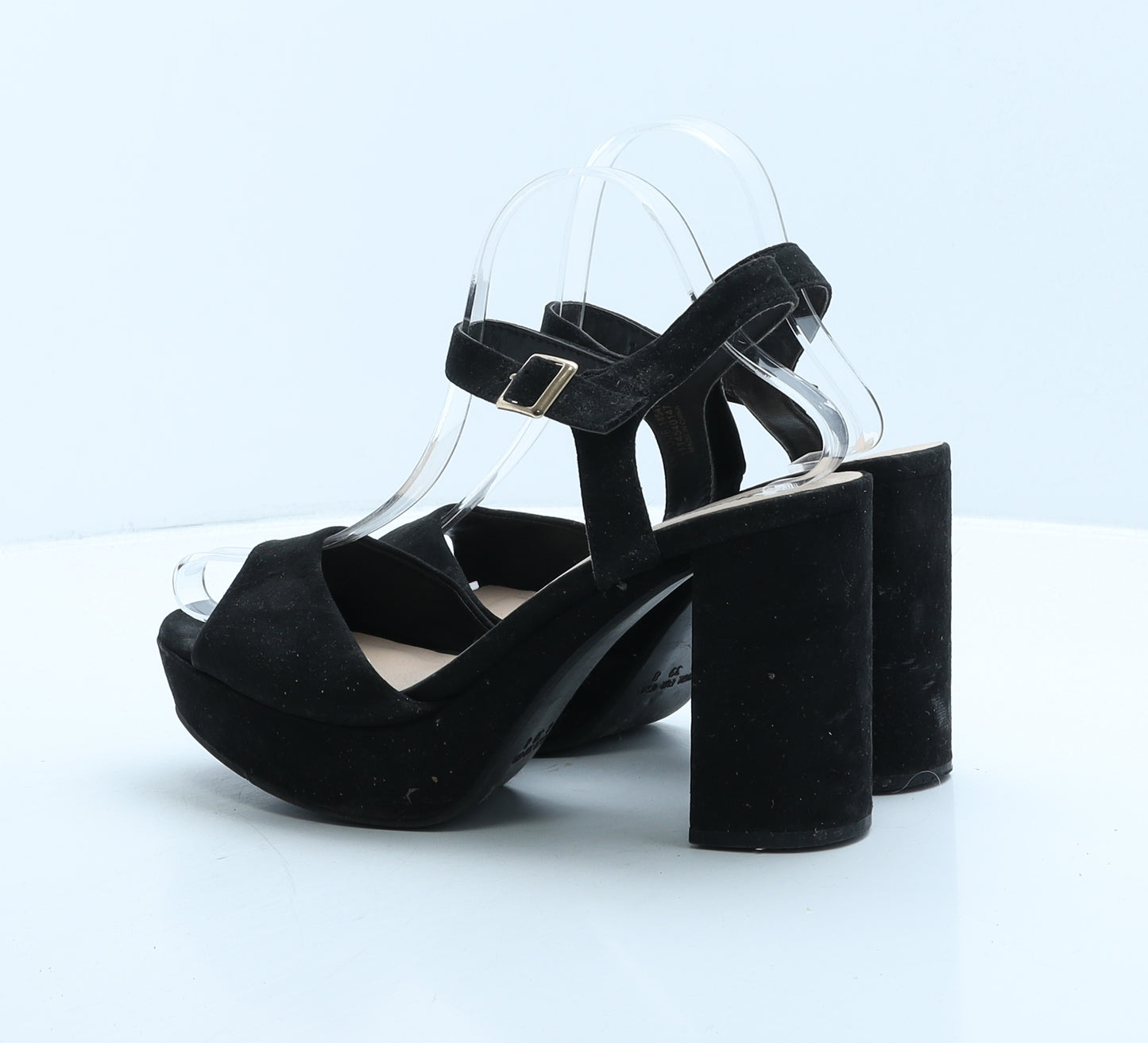 Primark Womens Black Suede Platform Heel UK 6 39