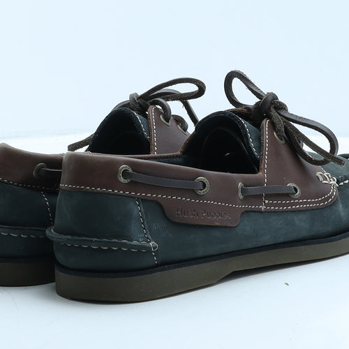 Hush Puppies Mens Blue Colourblock Leather Boat Shoe Casual UK 8 42.5