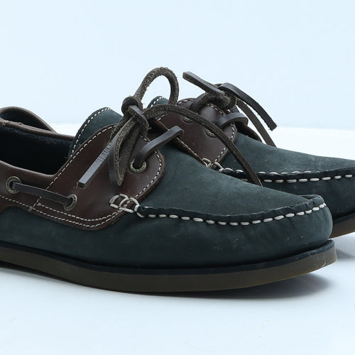 Hush Puppies Mens Blue Colourblock Leather Boat Shoe Casual UK 8 42.5