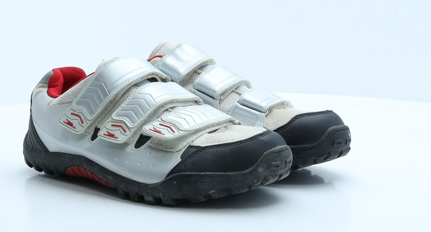 Crane Mens White Colourblock Leather Trainer UK 10