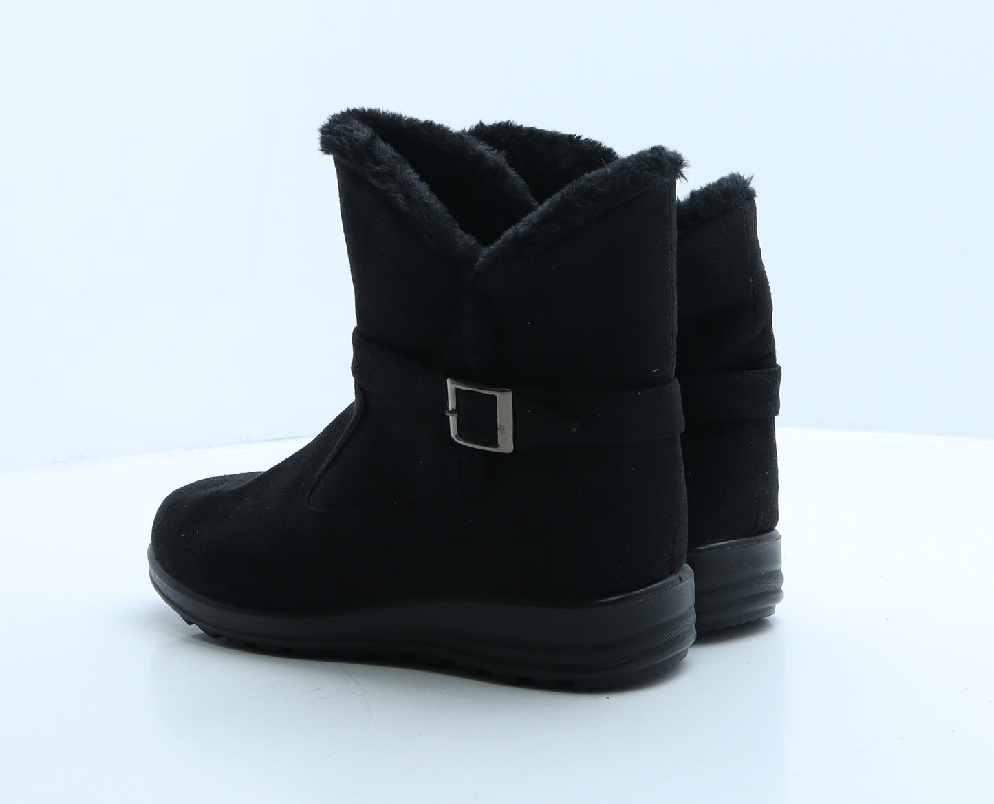 Cushion Walk Womens Black Suede Shearling Style Boot UK 8