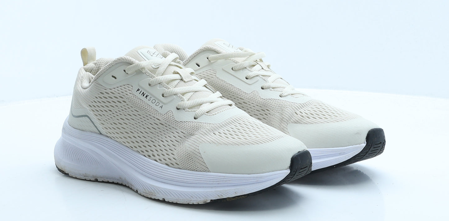 Pink Soda Womens Ivory Fabric Trainer UK 7 40