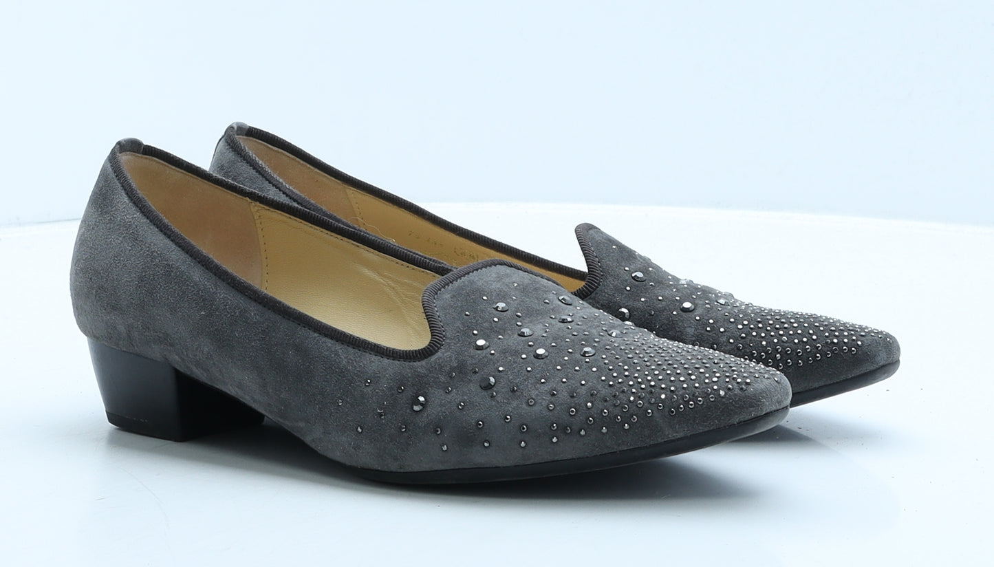 Gabor Womens Grey Suede Ballet Casual UK 6.5