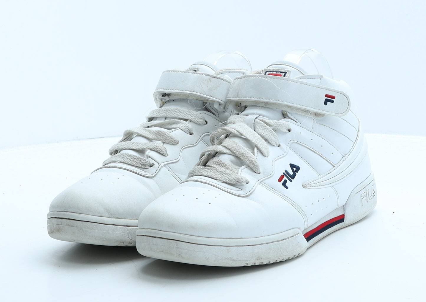FILA Womens White Geometric Leather Trainer UK 5 38.5