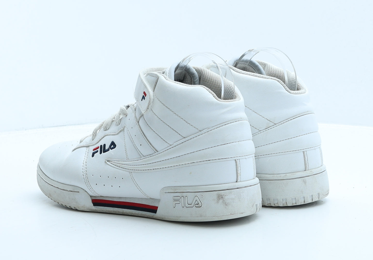 FILA Womens White Geometric Leather Trainer UK 5 38.5