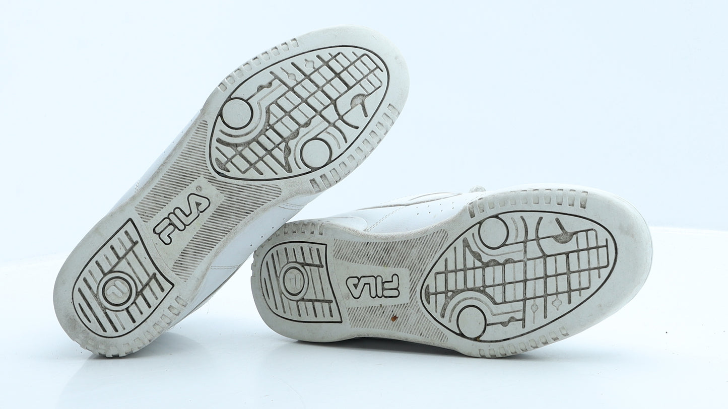 FILA Womens White Geometric Leather Trainer UK 5 38.5